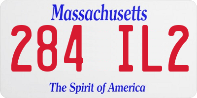 MA license plate 284IL2