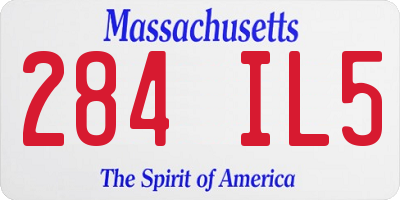MA license plate 284IL5