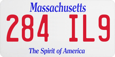 MA license plate 284IL9