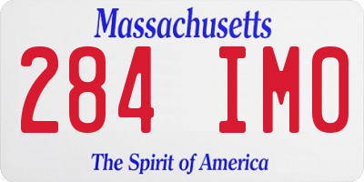 MA license plate 284IM0