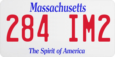 MA license plate 284IM2