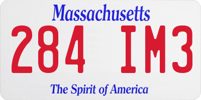 MA license plate 284IM3