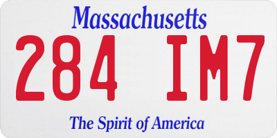 MA license plate 284IM7