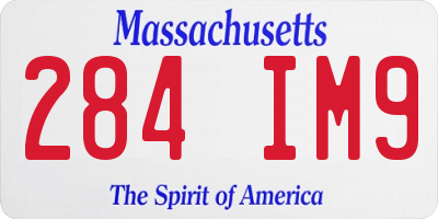 MA license plate 284IM9