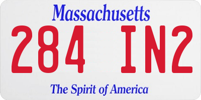 MA license plate 284IN2
