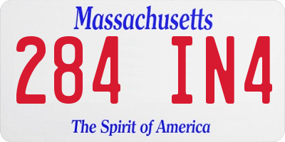 MA license plate 284IN4