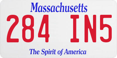MA license plate 284IN5