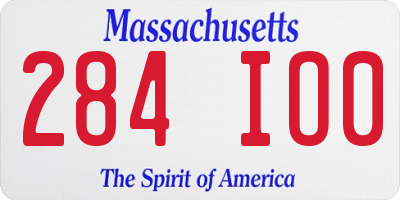 MA license plate 284IO0