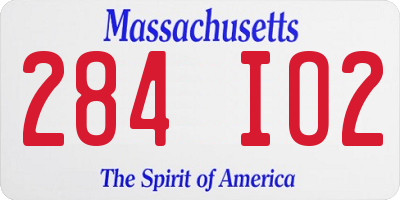 MA license plate 284IO2