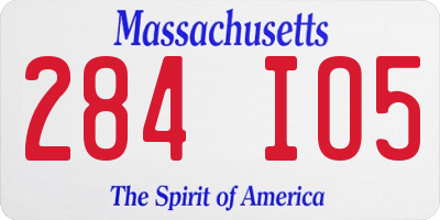 MA license plate 284IO5