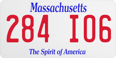 MA license plate 284IO6