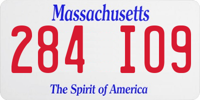 MA license plate 284IO9