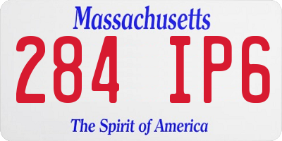 MA license plate 284IP6