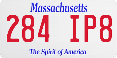 MA license plate 284IP8