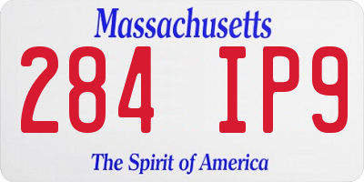 MA license plate 284IP9