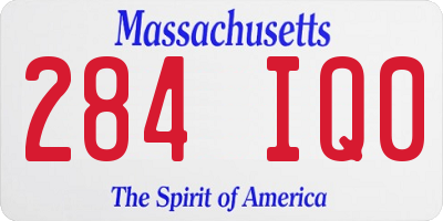 MA license plate 284IQ0