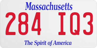 MA license plate 284IQ3
