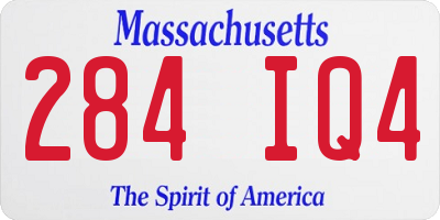 MA license plate 284IQ4