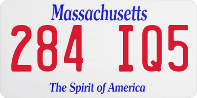 MA license plate 284IQ5