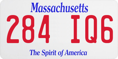 MA license plate 284IQ6