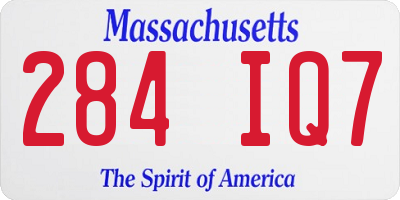 MA license plate 284IQ7