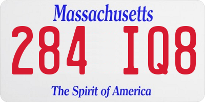 MA license plate 284IQ8