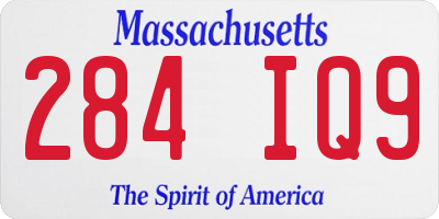 MA license plate 284IQ9