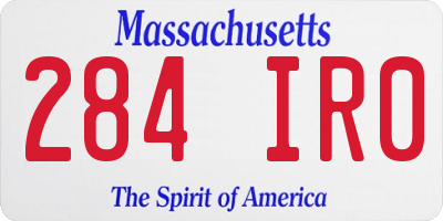 MA license plate 284IR0