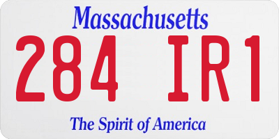 MA license plate 284IR1