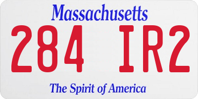 MA license plate 284IR2