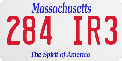 MA license plate 284IR3