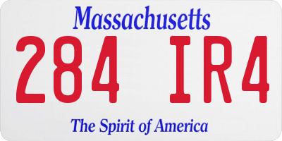MA license plate 284IR4