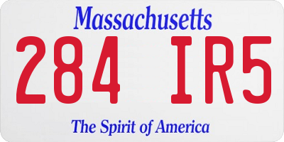 MA license plate 284IR5