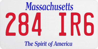 MA license plate 284IR6