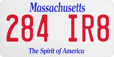 MA license plate 284IR8