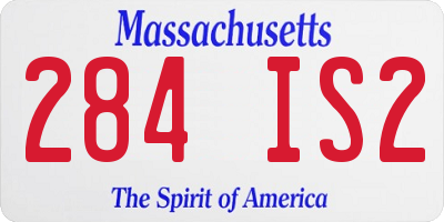 MA license plate 284IS2