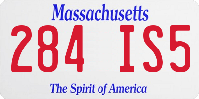 MA license plate 284IS5