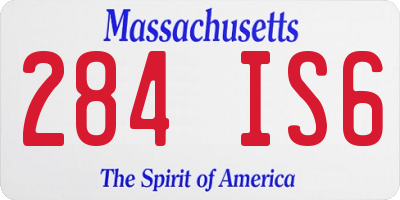 MA license plate 284IS6