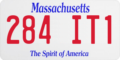MA license plate 284IT1