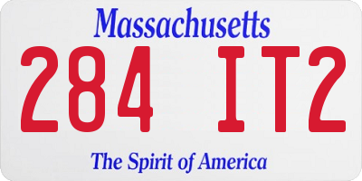 MA license plate 284IT2