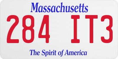 MA license plate 284IT3