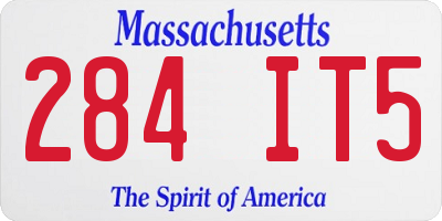 MA license plate 284IT5