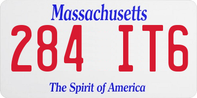 MA license plate 284IT6