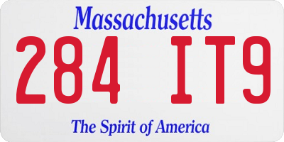 MA license plate 284IT9