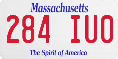MA license plate 284IU0
