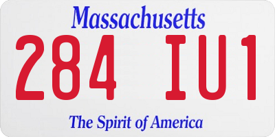 MA license plate 284IU1