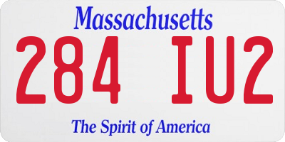 MA license plate 284IU2