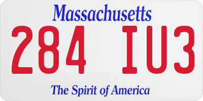 MA license plate 284IU3