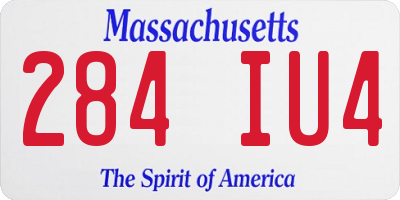 MA license plate 284IU4