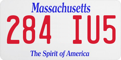 MA license plate 284IU5